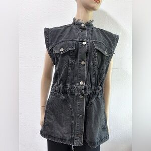 rachel comey DENIM Sleeveless Black Wash jacket
